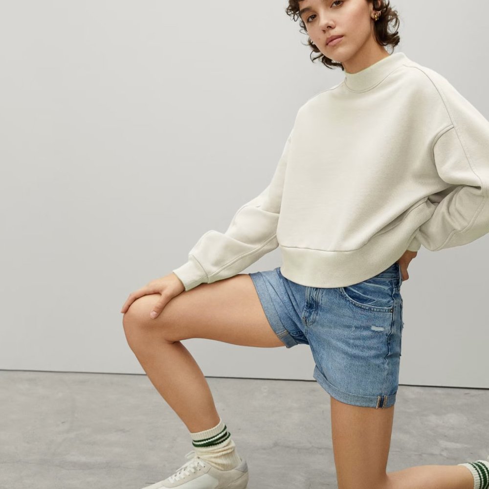 Everlane The Track Cropped Sweatshirt NWT